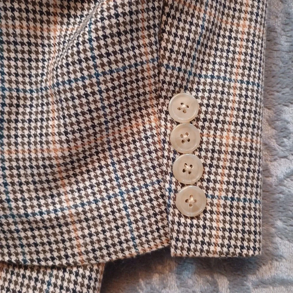 Mens Blazer Sports Coat Jacket‎ Houndstooth Single Breasted 2 Button Notch Lapel